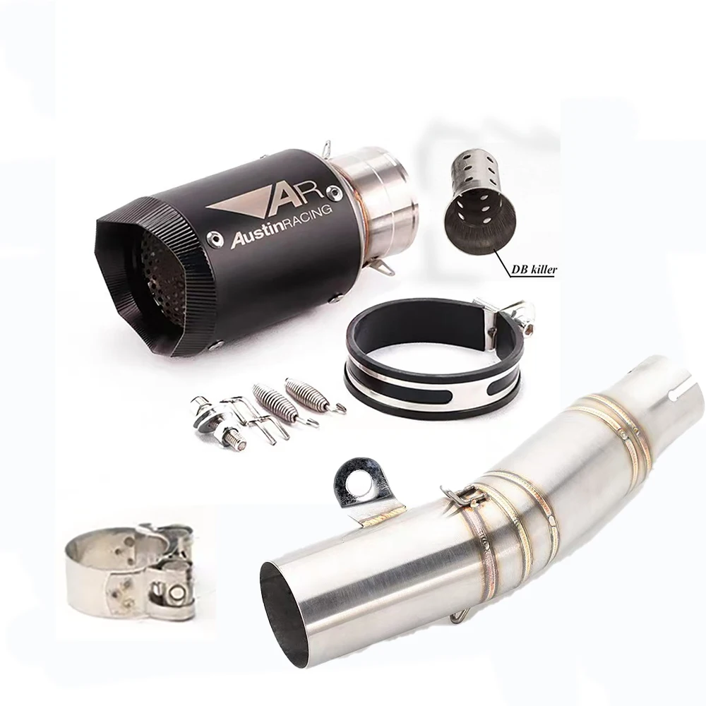 Фото Выхлоп мотоцикла 60 мм для Yamaha YZF R6 2006-2018 2019 2020 2021 2023 2024, модифицированный глушитель AR из углеродного волокна DB Killer №4