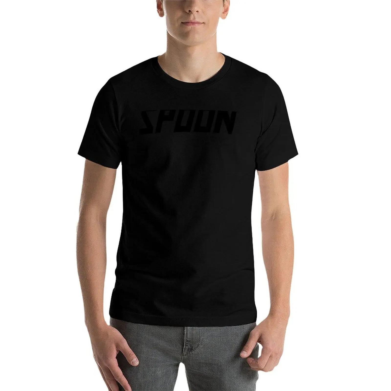 Фото Футболка с логотипом Spoon Band, мужские хлопковые мужские футболки, футболка из плотного хлопка №3