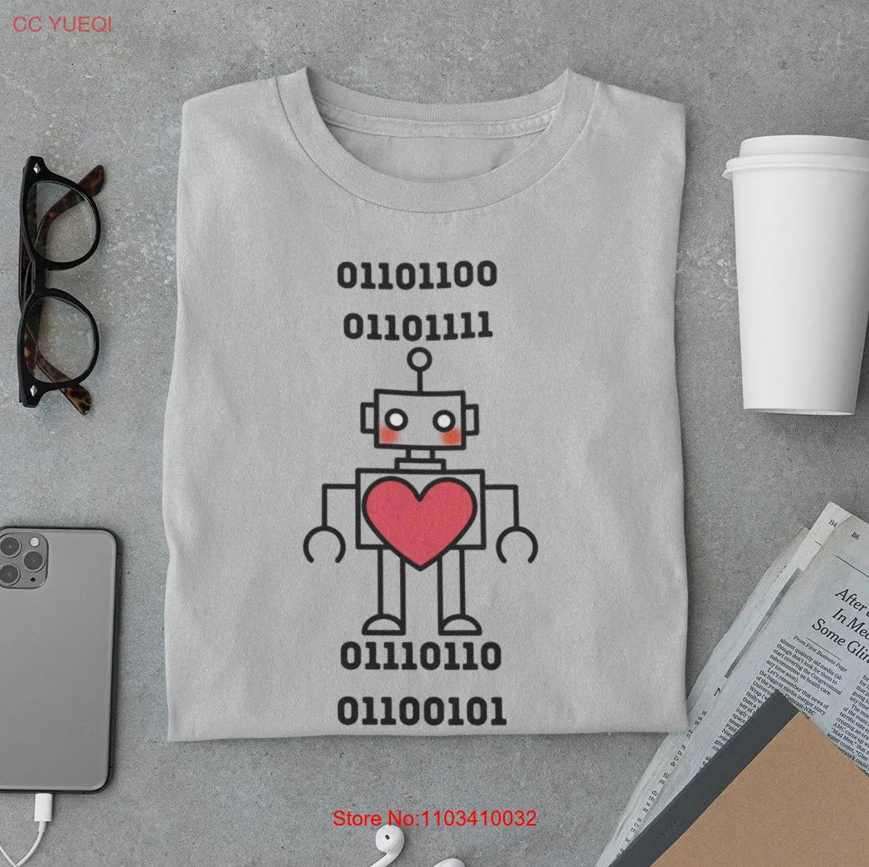Футболка Robot Love XS 5XL Размеры с длинными или короткими рукавами