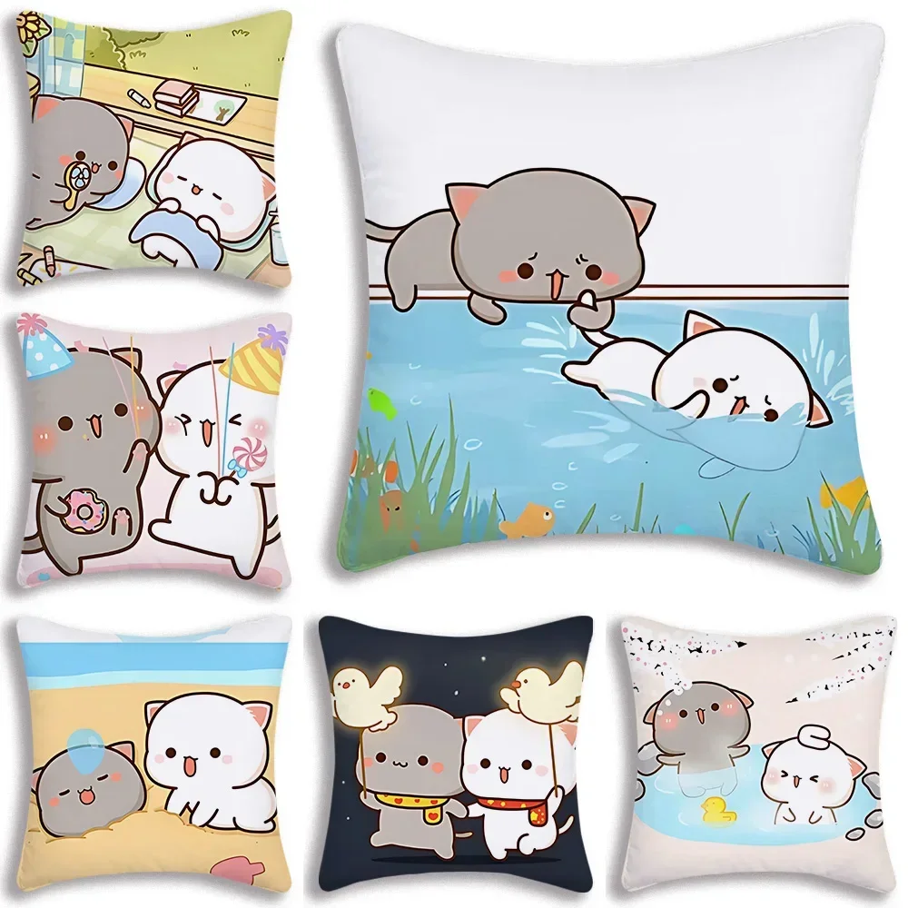Dakimakura Mochi персиковый кот Kawaii наволочка мультяшный диван декоративная домашняя двусторонняя печать короткая милая подушка