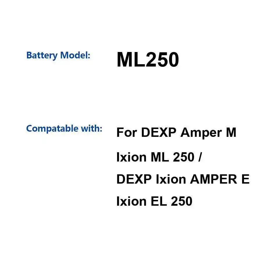 Премиальная замена ML250 5200 мАч для аккумулятора мобильного телефона Dexp Ixion Amper M E