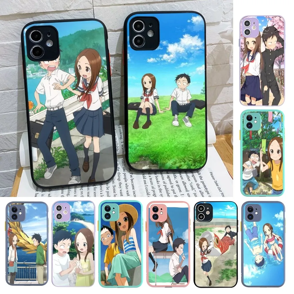Чехол для телефона Karakai Jozu No Takagi San для IPhone 14 11 12 13 Mini Pro Max 8 7 Plus X XR XS MAX, полупрозрачный матовый чехол
