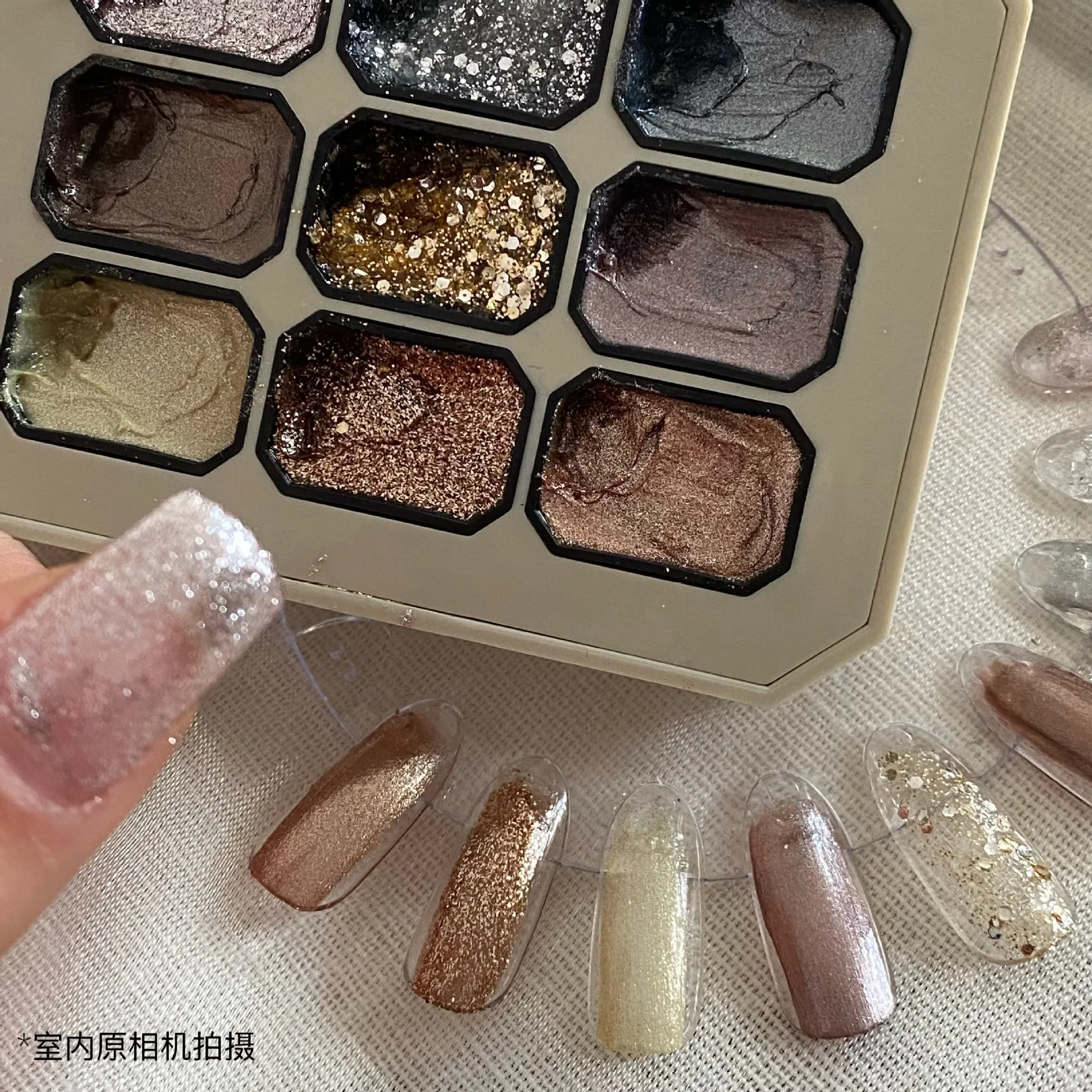 Фото Корейский набор гель-лаков для ногтей с жирной живописью Ombre Gel PolishPalette с блестками для дизайна ногтей Полуперманентный замачиваемый УФ-гель №5