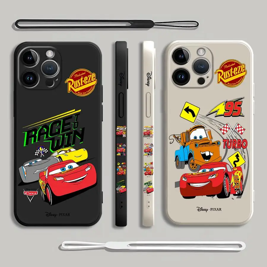 Чехол для телефона Disney Lightning McQueen Cool для iPhone 16e 15 16 Pro Max XR XS 7 8 SE 15 Plus 14 13 Mini 11 12 13 Мягкий чехол