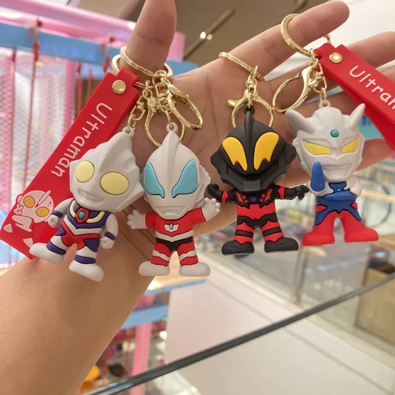 Брелок Ultraman, аниме фигурка первого поколения, модный брелок для ключей в виде автомобиля, детский подарок на день рождения