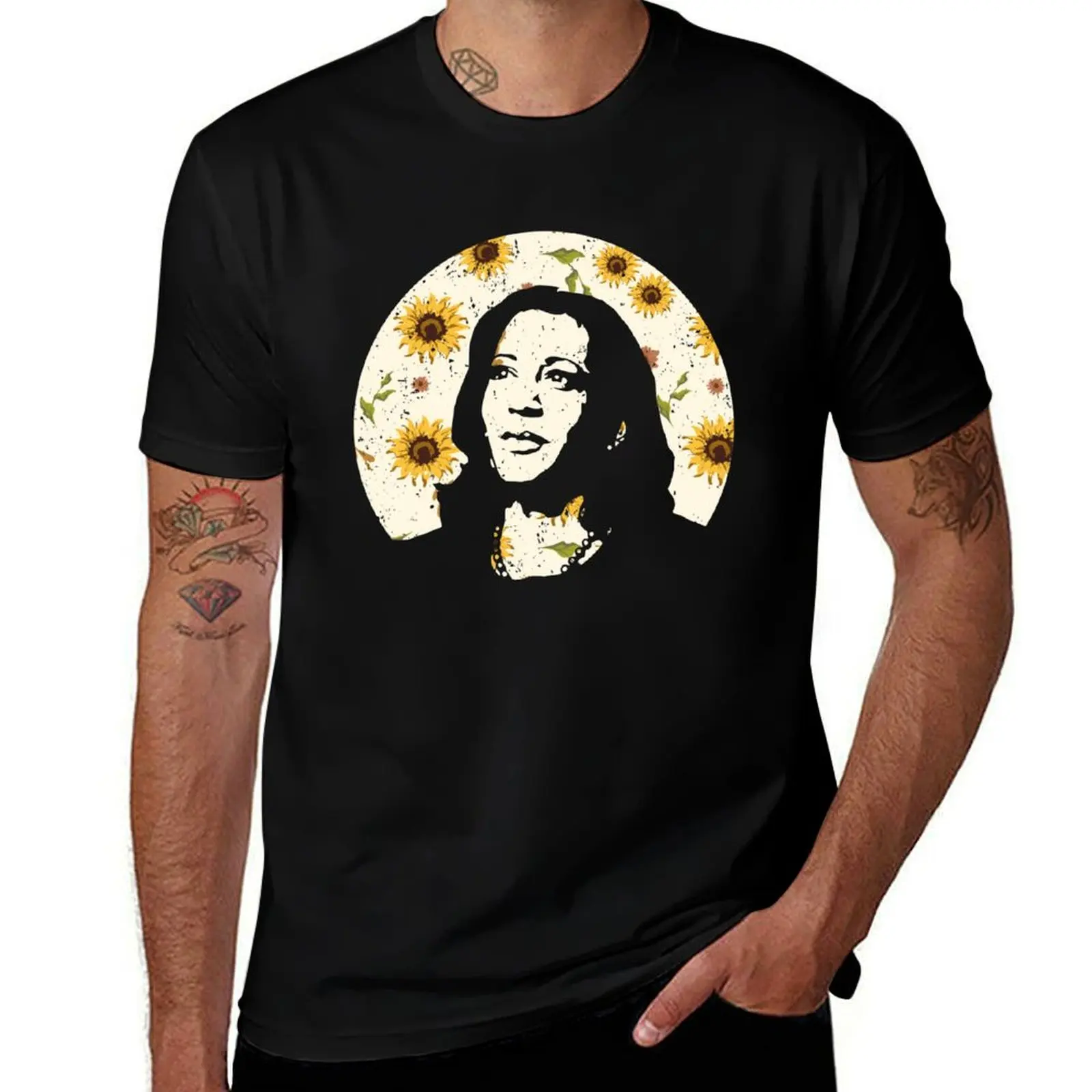 Футболка Kamala Harris Inauguration Day 2021, футболки с подсолнухом, хлопковые футболки большого размера, высокое качество