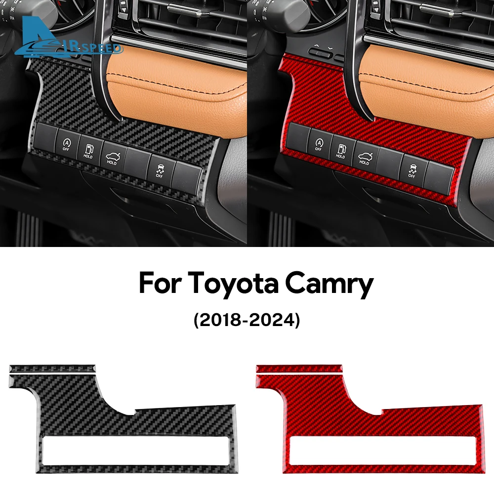 Настоящее мягкое углеродное волокно для Toyota Camry 2018 2019 2020 2021 2022 2023 2024 LHD RHD, кнопка переключения фар автомобиля, аксессуары