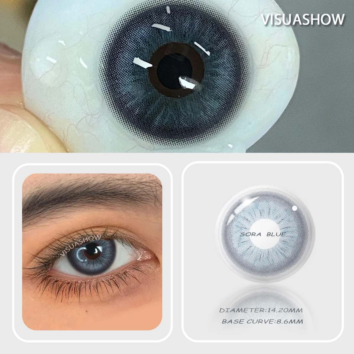 Цветные контактные линзы Visuashow Sora HEMA Ежегодные контактные линзы по рецепту с мощной красотой Контактные линзы натурального цвета (art.: 3920c7246a44c) - 3920c7246a44c