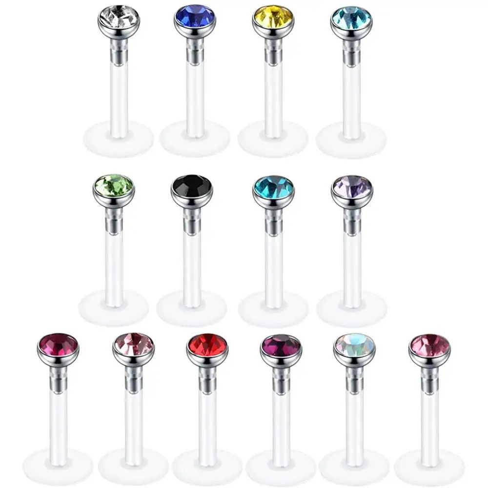 10 шт Labret кольца для губ Bioflex Labret Tragus Helix хрящ сережка Stud Медуза Монро Пирсинг