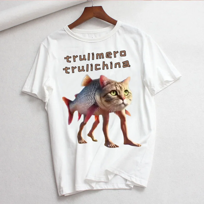 Фото Итальянская футболка с юмором Brainrot Joke Tralalero Tralala Tung Tung Sahur Brr Brr Patapim Bombardiro Crocodilo Футболка №2
