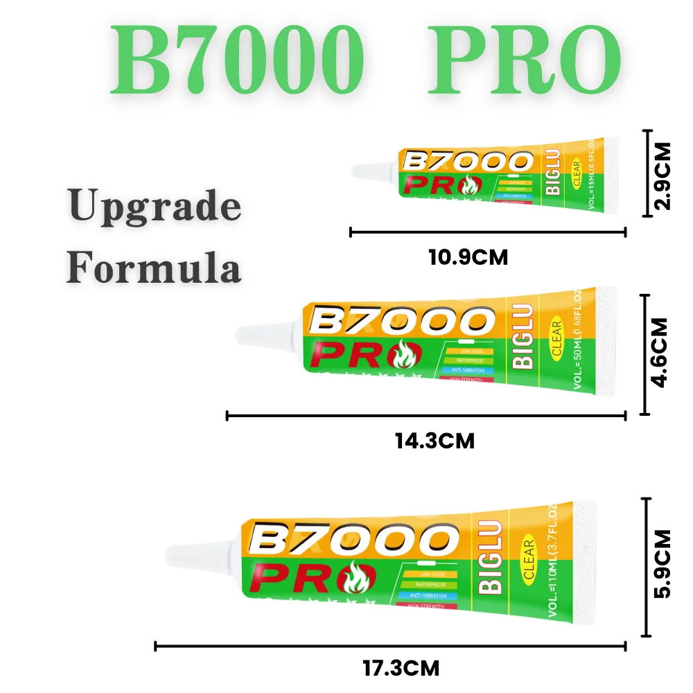 B7000 PRO 15 мл 25 мл 50 мл 110 мл прозрачный контактный клей для ремонта телефона универсальный стеклянный пластиковый клей «сделай сам» с прецизионным аппликатором Скотчи, клеи и зажимы