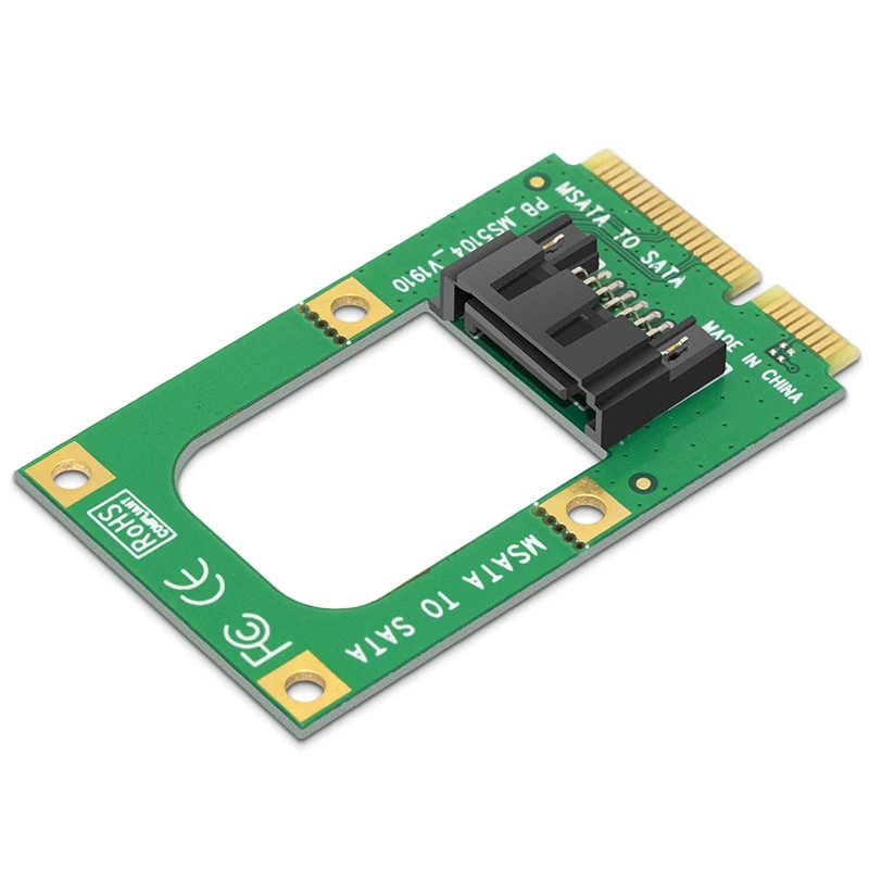 Фото MSATA-SATA карта конвертера Mini SATA на 7-Pin Расширение SATA адаптер Full-high Half-size для 2,5 