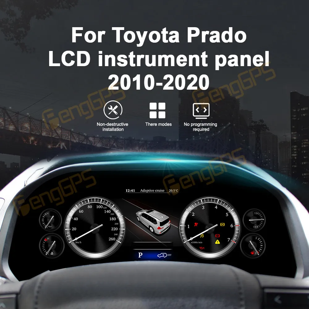 Цифровой кластер для Toyota Land Cruiser Prado 2010-2020, автомобильный ЖК-дисплей, приборная панель, виртуальный CockPit, измеритель скорости, приборная панель Linux