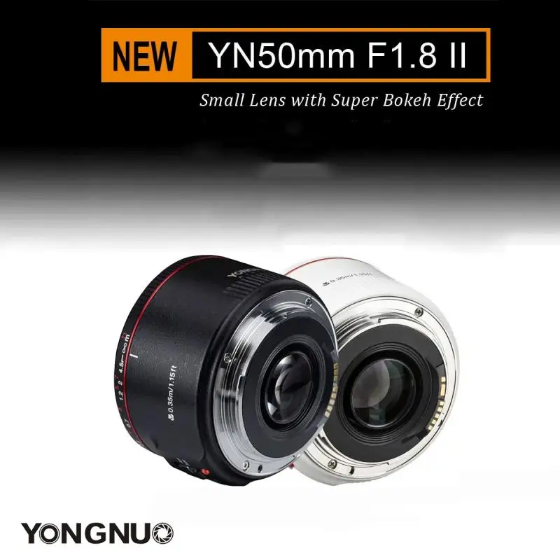 YONGNUO YN50mm F1.8 II полнокадровый объектив с большой апертурой и автофокусом, небольшой объектив с эффектом Super Bokeh для Canon