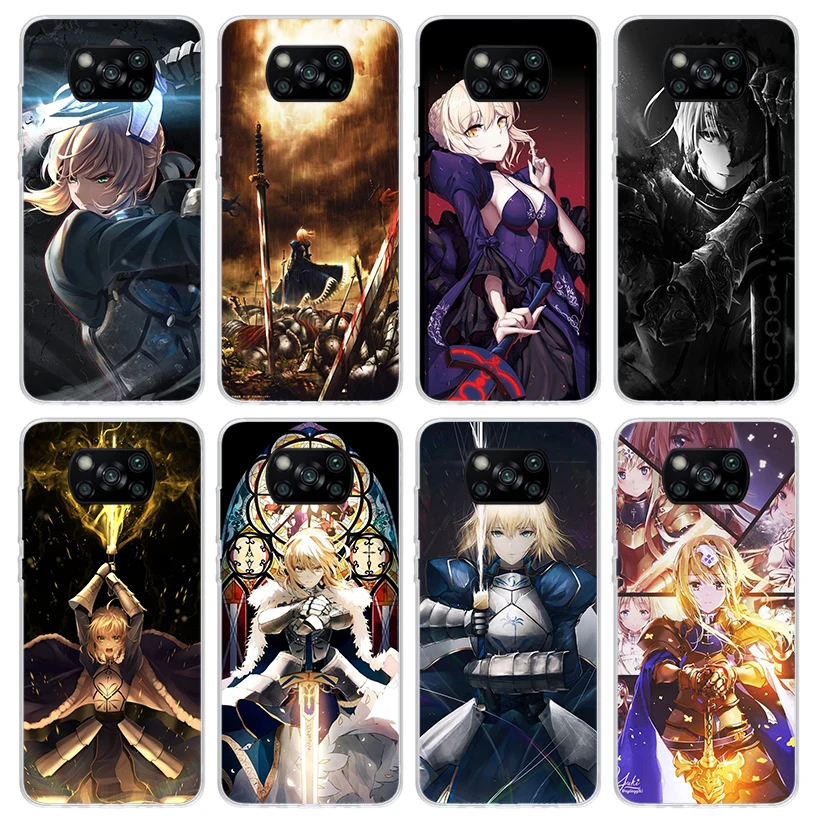Чехол для телефона Fate Zero Stay Night Saber для Xiaomi Poco X5 X4 X3 Nfc M5S M4 M3 M2 F5 Pro F4 Gt F3 F2 F1, силиконовый чехол с принтом