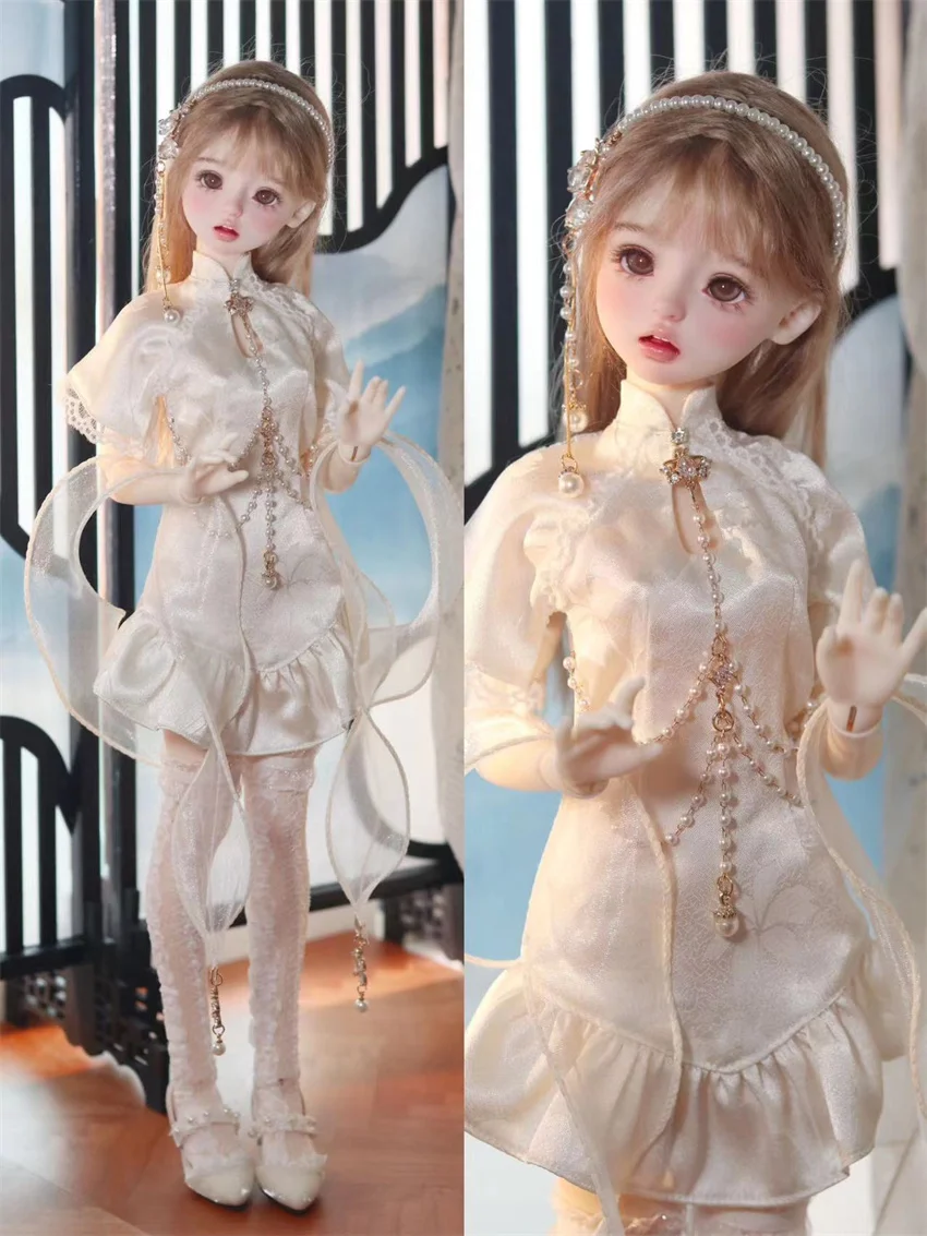 Комплекты платьев для кукол BJD Cheongsam, элегантное платье на шнуровке для девочек с жемчужной цепочкой 14, аксессуары для кукол (без куклы) (art.: 3920ce7b18a51) - 3920ce7b18a51