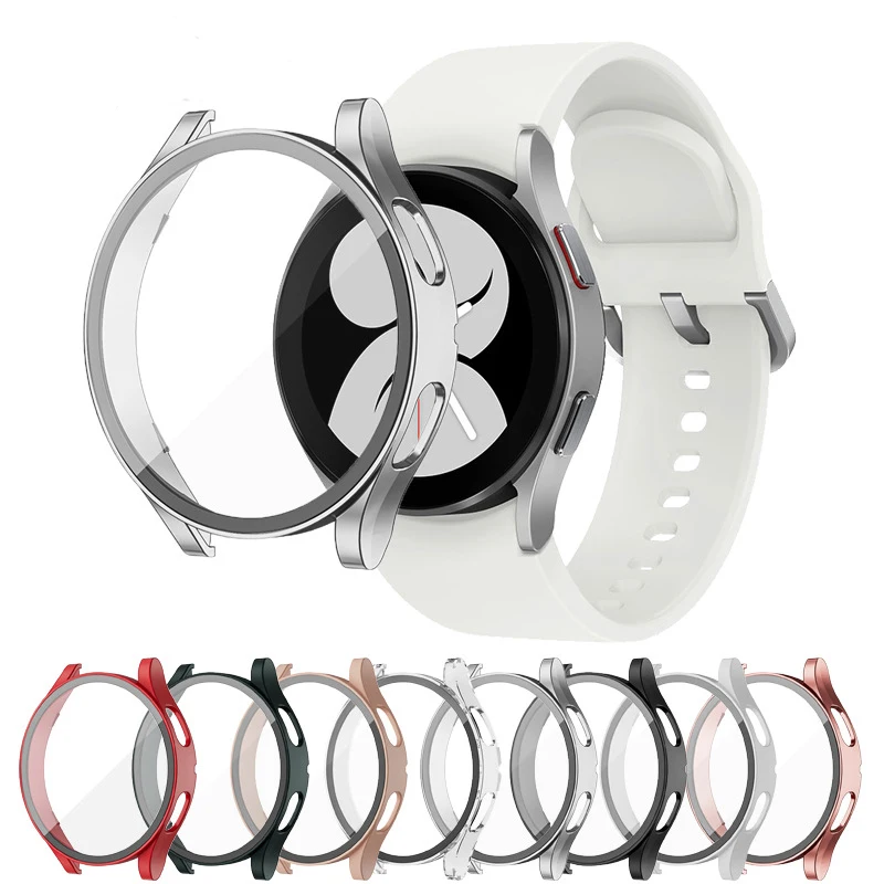 Стекло и чехол для Samsung Galaxy watch 5 4 40 мм 44 мм, аксессуар из поликарбоната, всесторонняя защита от падения, Защитная пленка для часов 5, watch 4