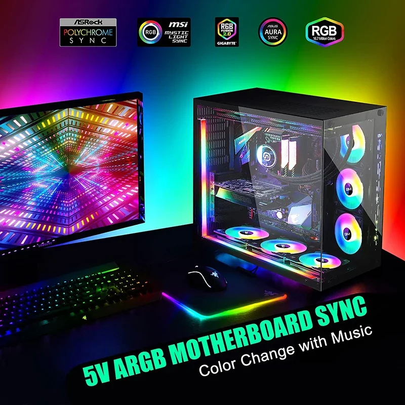 Светодиодная лента RGB для ПК, 30 см, 5 В, 3 контакта, 4 контакта (art.: 3920c4b046eeb) - 3920c4b046eeb