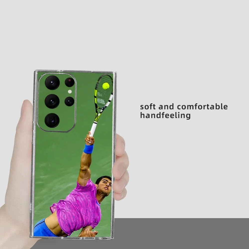 Фото C-Карлос A-Alcaraz-Us Open Play Backhand чехол для телефона Samsung Galaxy S24 Ultra S22 S23 Ultra S21 S20 5G защитный силиконовый T №3