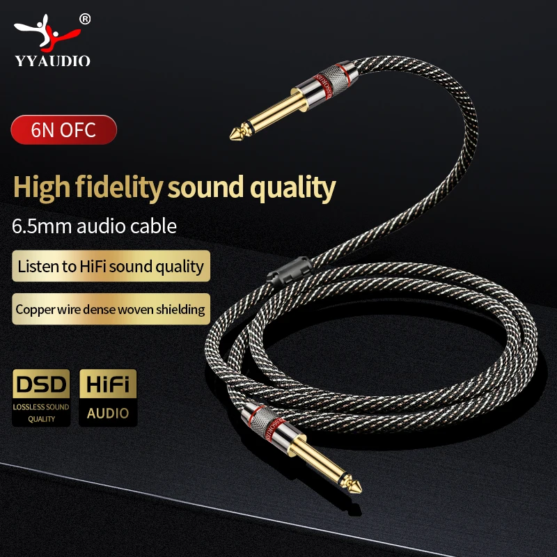 Aux Kabel Luidspreker Draad 6,5 мм Jack Audio Kabel Voor Auto Hoofdtelefoon Адаптер Mannelijke Jack Naar Jack Vergulde Luidspreke