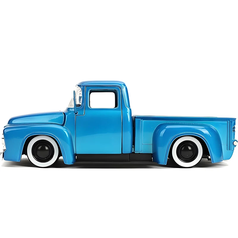 Фото JADA 1:24 Ford F100 1956 Picku, легкосплавный автомобиль, литье под давлением и игрушечный транспорт, модель автомобиля, миниатюрная масштабная модель автомобиля для детей №3