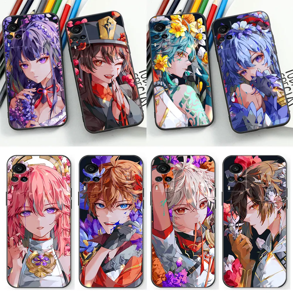 Genshin Impact Game чехол для телефона для VIVO V29 V29E V27 V27E V25 V23 V23E V21 V21E V20 X90 X80 X70 X60 X50 Pro 4G 5G Cover Cqoues