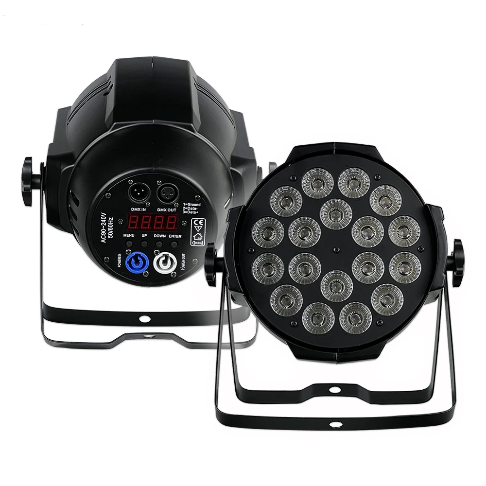 18x12W/15W/18W RGBWA UV 4/5/6in1 Led Par 64 Can Stage Light Powercon in Out Свадебное светодиодное освещение Parcan Stage Lighting