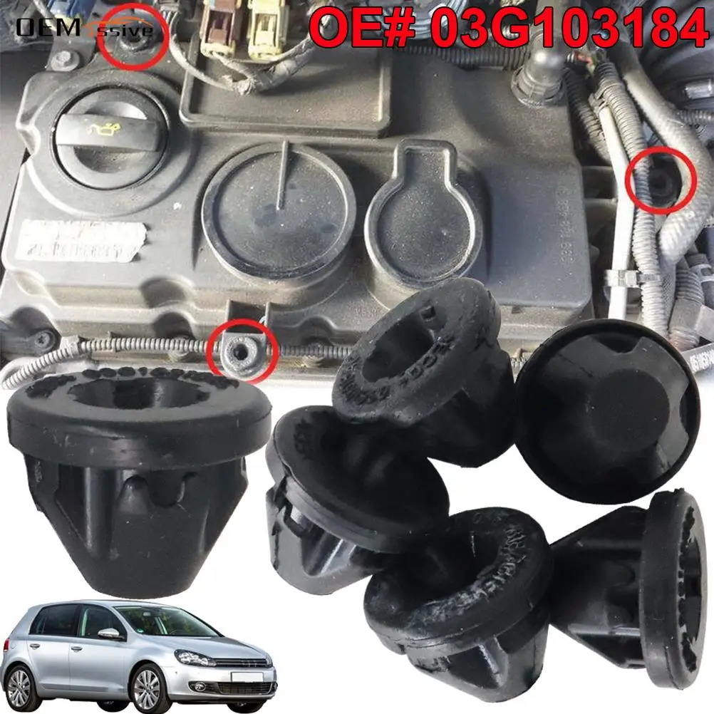 6 шт., автомобильные втулки для крышки двигателя Audi A3 A4 A6 Skoda Octavia VW Polo