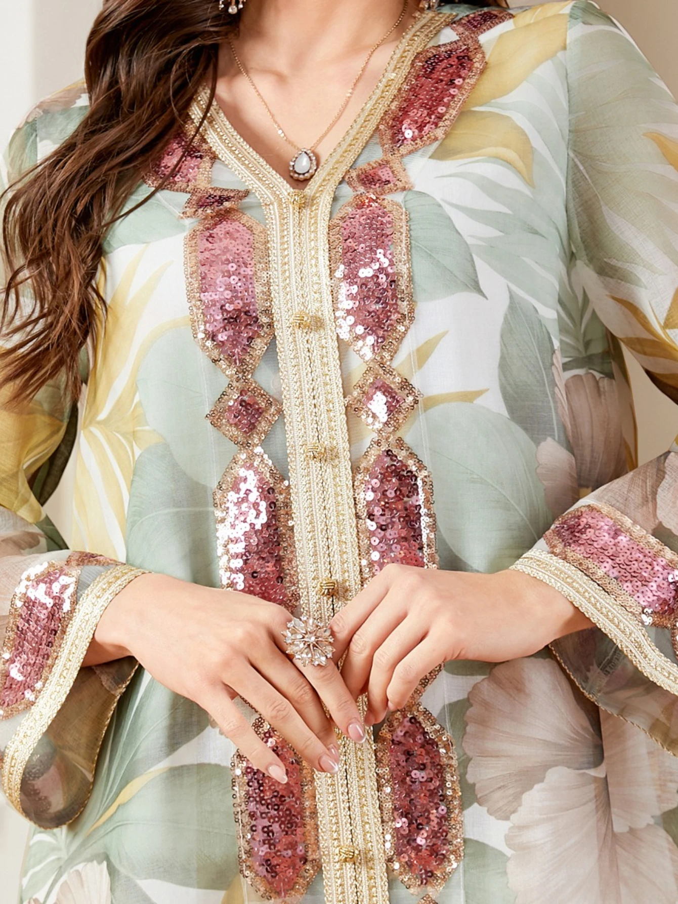 Фото Ид женское платье мусульманский кафтан Абая элегантный Дубай Vestidos Largos длинные платья арабский халат вечерние кафтан Джалабия Рамадан 2025 №5