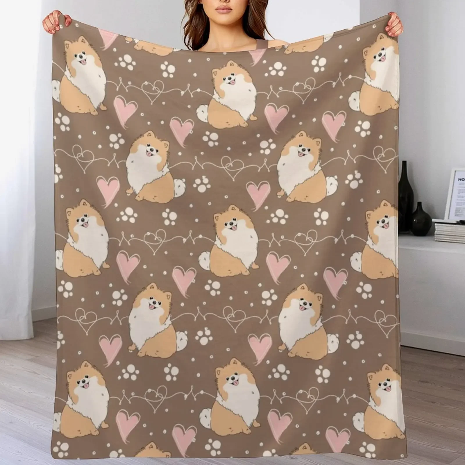 Одеяло LOVE Orange Pomeranian, одеяло для дивана, гигантский диван, одеяла для сна