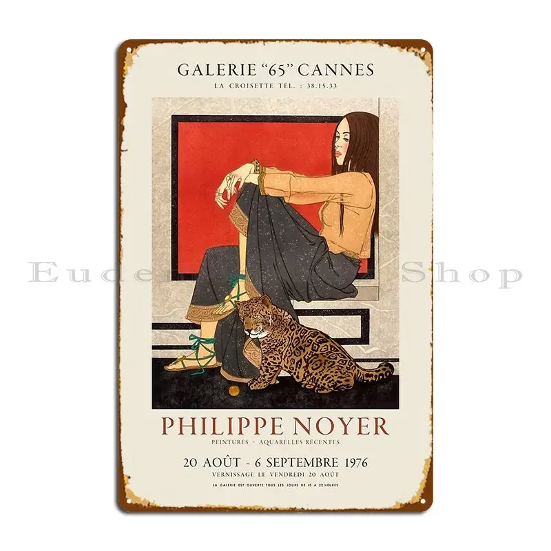 Выставочный постер Philippe Noyer для галереи 65 в Канне, Франция 1976, металлические вывески, клубный бар, дизайн, украшение, жестяная вывеска, постер