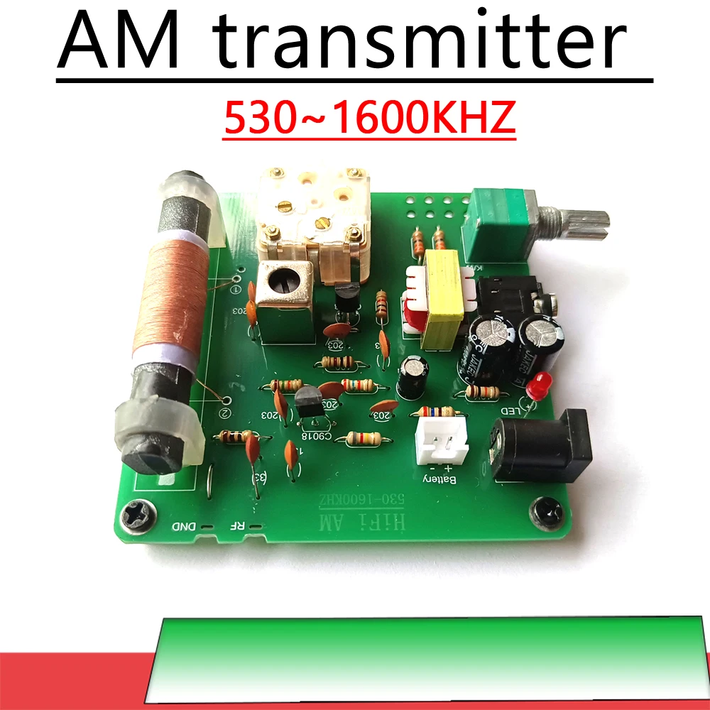 Средней яркости 530-1600 кГц 2P3, радиоэкспериментальный AM-передатчик, станция источника сигнала, аудио, кристальная радиомодуляция