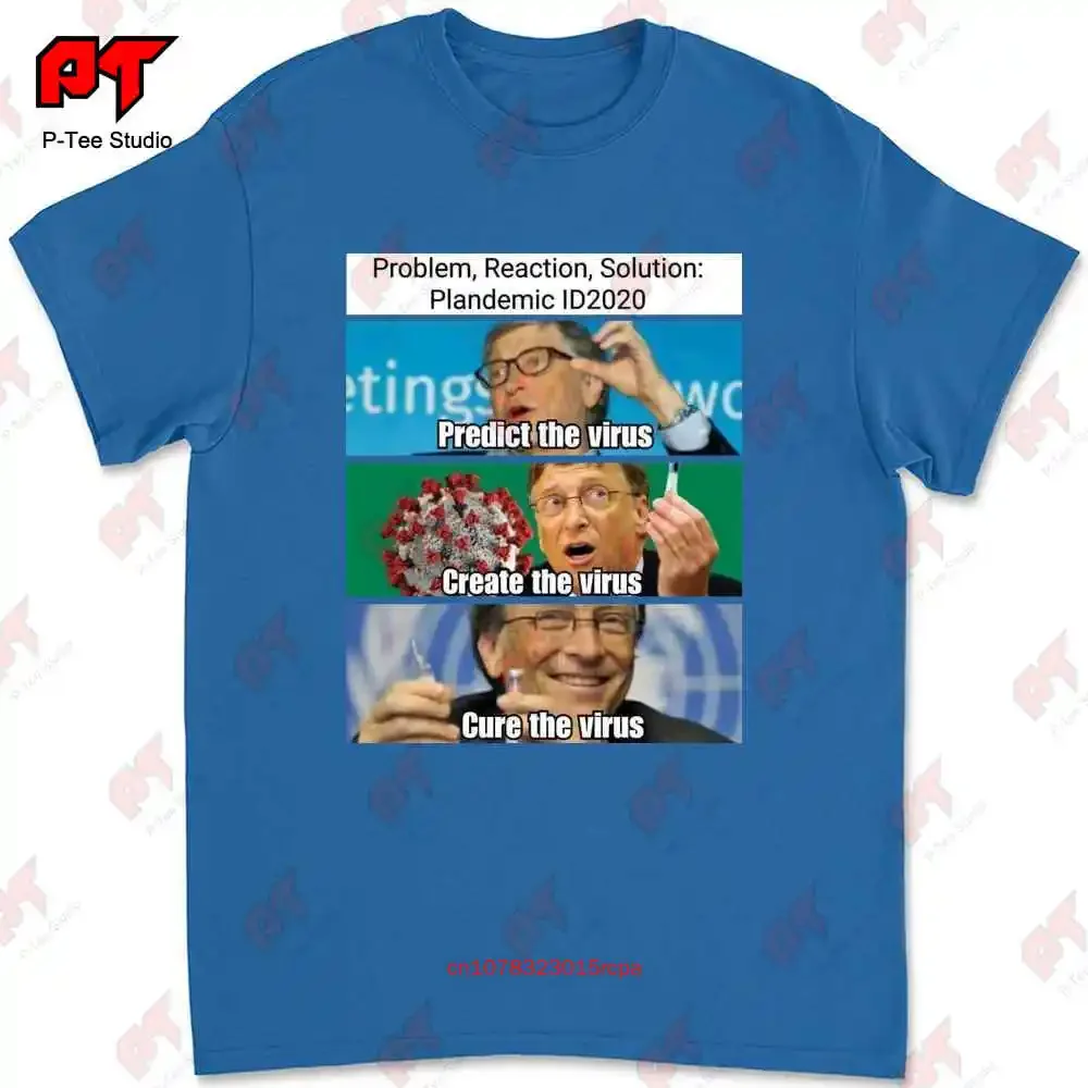Фото Футболка Bill Gates Problem Reaction Solution Plandemic 17QR №3