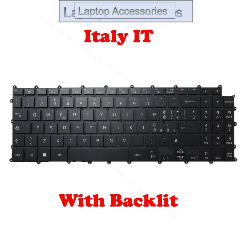 Клавиатура F с подсветкой для LG 15Z90P 15ZD90P 15Z90Q 15ZD90Q 15ZD90QC 15Z95P 16Z90P 16ZD90P 16Z90PG 16Z90Q 16ZD90Q Италия IT без рамки Компьютеры и офис
