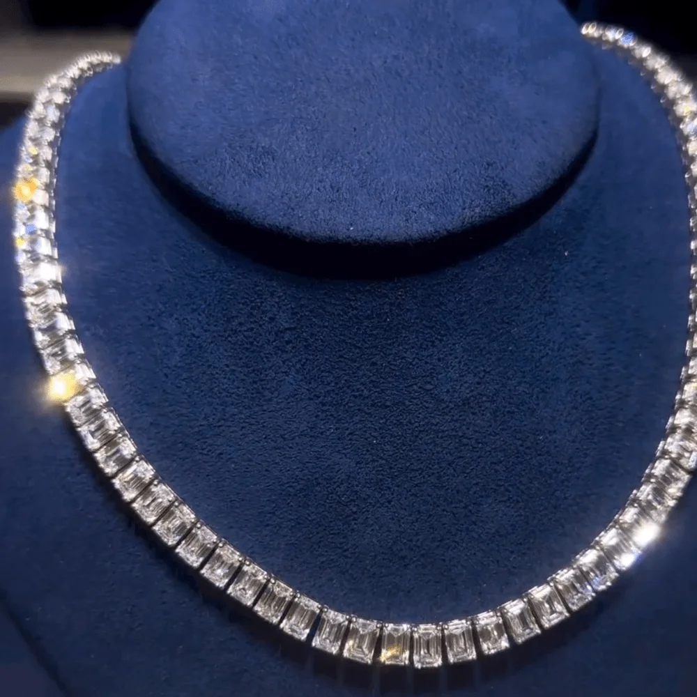 Iced Out из стерлингового серебра 925 пробы по индивидуальному заказу на 50, изумрудный бриллиант с белыми бриллиантами, унисекс, цепочка в стиле хип-хоп