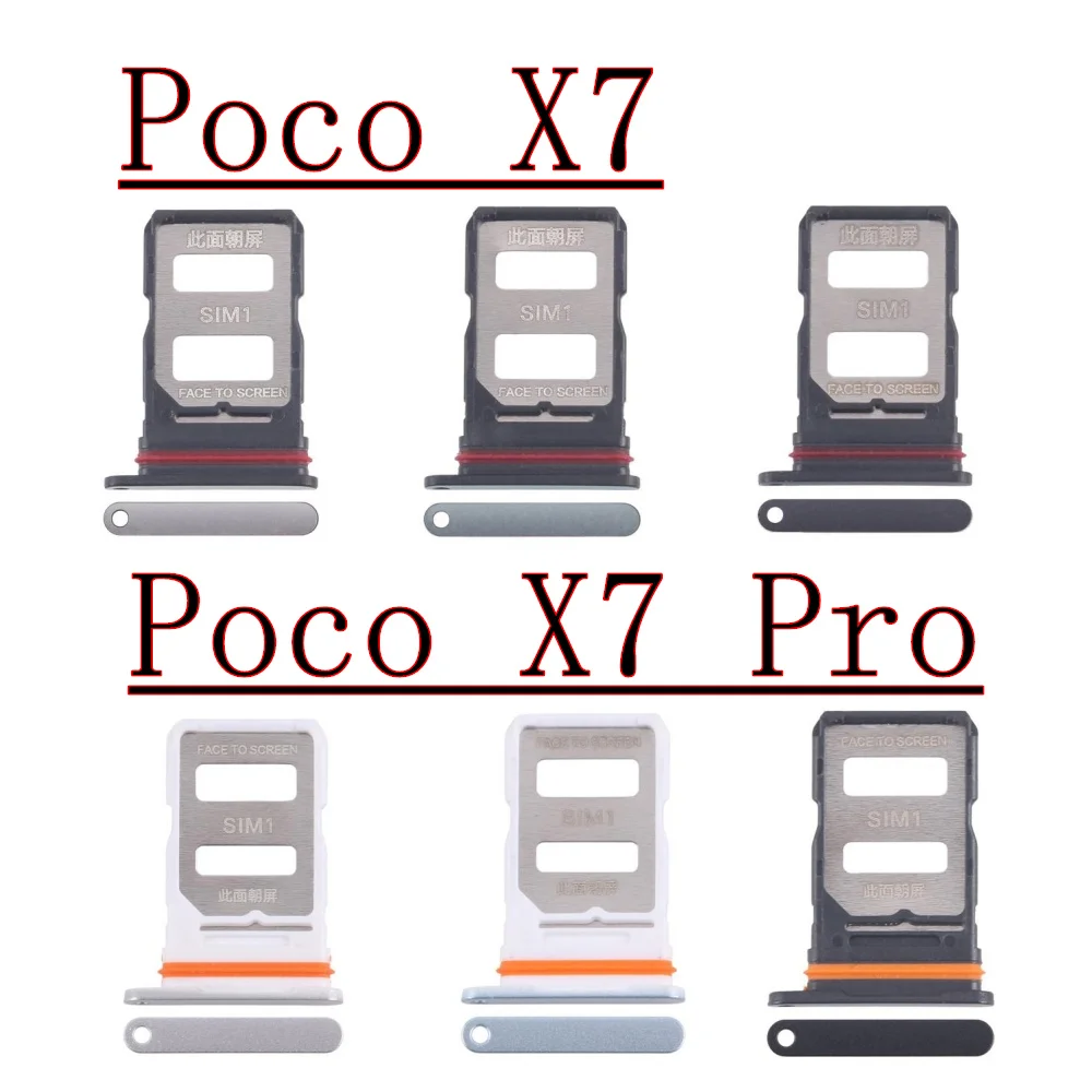 Устройство чтения лотка для SIM-карты для Xiaomi Poco X7 Pro PocoX7Pro Держатель карты Micro SD Слот для SIM-карты Разъем адаптера Запчасти для ремонта