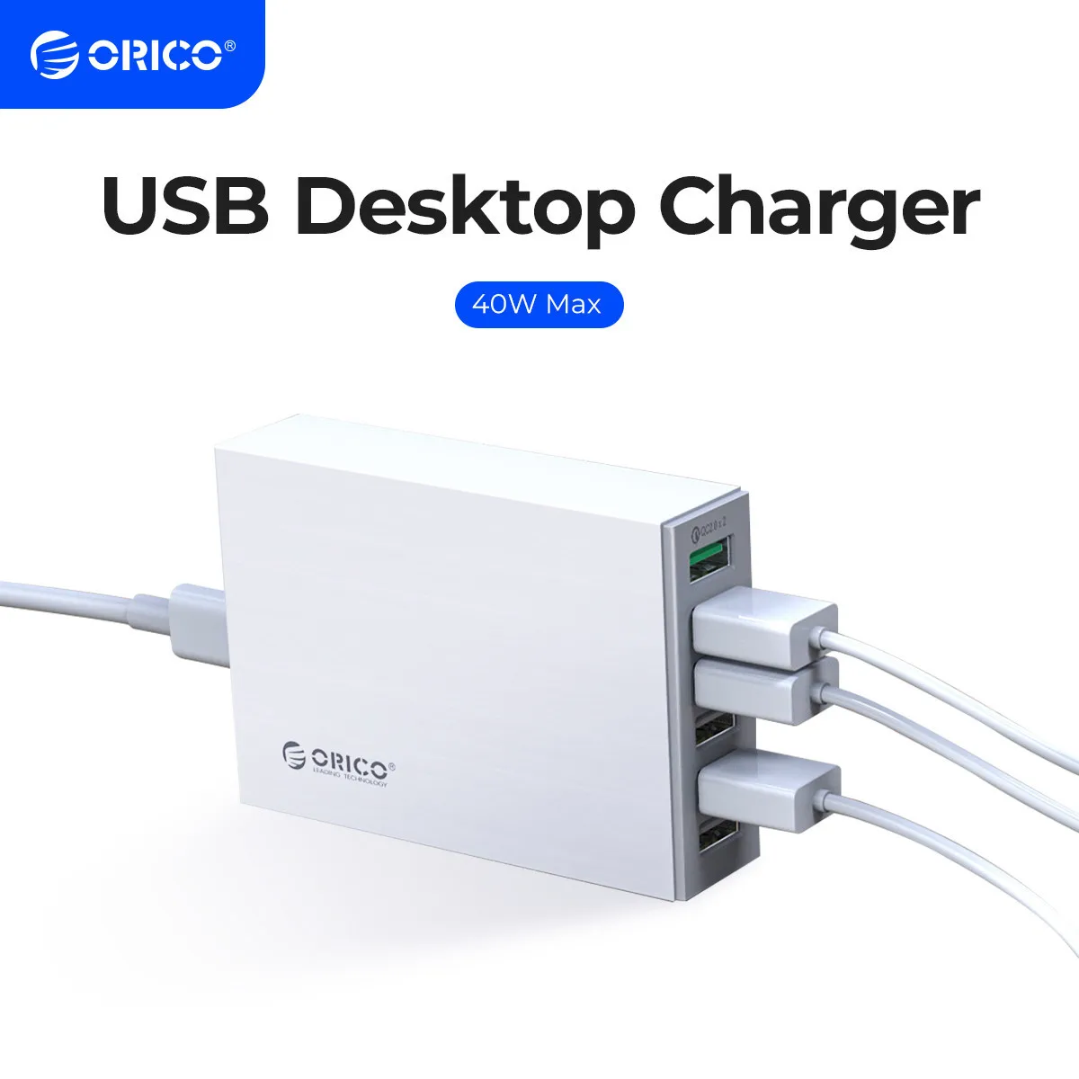 ORICO 6 портов QC2.0 USB быстрое зарядное устройство USB настольное зарядное устройство 40 Вт макс зарядная станция для iPhone Samsung Xiaomi сотовый телефон планшет