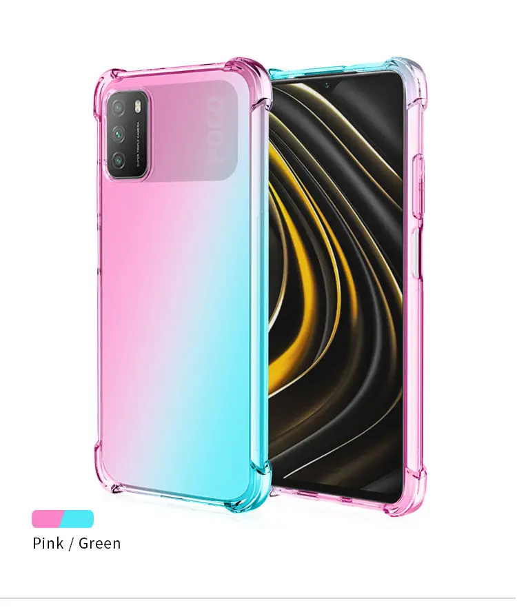 Фото Подходит для Xiaomi Poco M3 Fusion, градиентный цветной противоударный Модный чехол для телефона №3