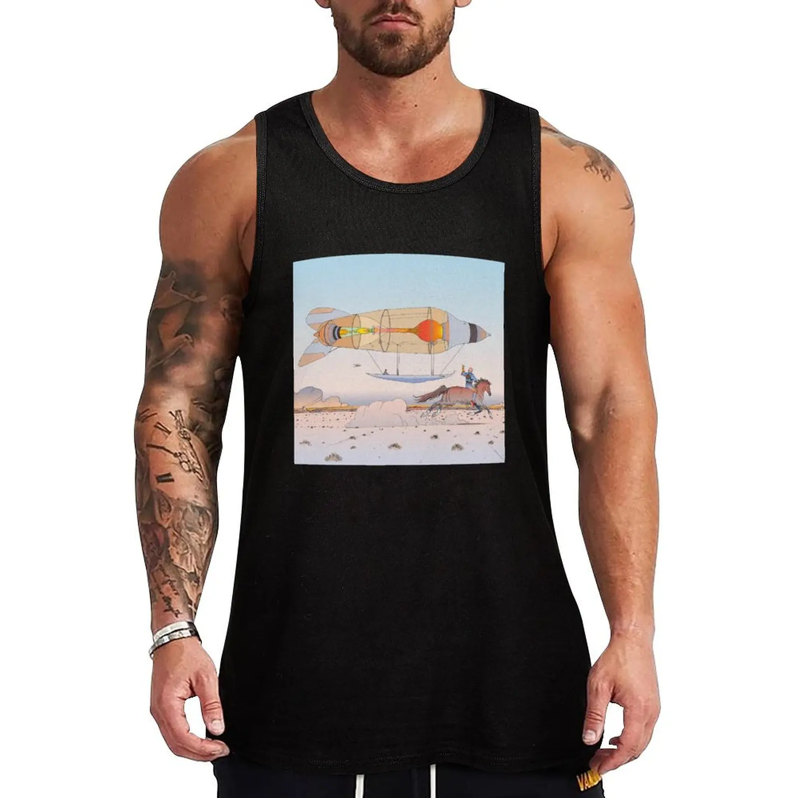 moebius, пустыня, лошадь, zeppelin, Alien,dur grubert,edena,world of edena,incal,jean филоud,surrealism,psychadelic Tank Top