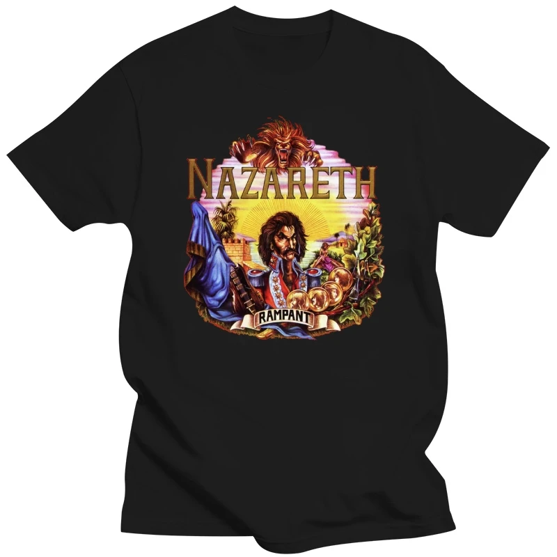 NAZARETH Rampant Hard Rock Band Legend Мужская черная футболка