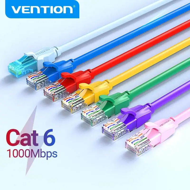 Ethernet-кабель Vention CAT6, гигабитный высокоскоростной интернет-кабель, 1000 Мбит/с, экранированный сетевой кабель RJ45 для ПК, PS5, PS4, PS3, Xbox