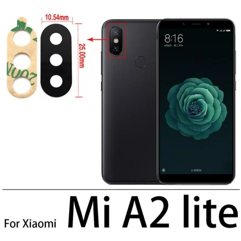 Фото Стеклянная крышка задней камеры с наклейкой для Xiaomi Mi A3 A1 A2 10T Lite Max 3 2 Mix 3 2S 2 10 Ultra Redmi Note 6 7 10 Pro 10S №2