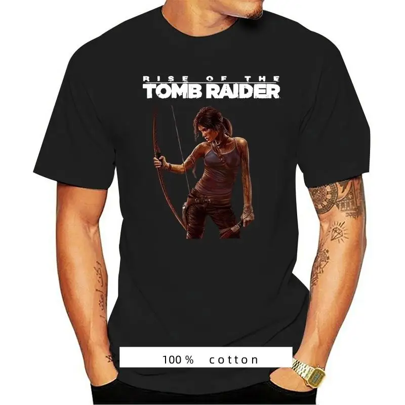 Kaus Pria Lucu Kaus пучук Kaus Hitam Kaus Wanita Rise Of The Tomb Raider Лара Croft Kaus Grafis Hitam