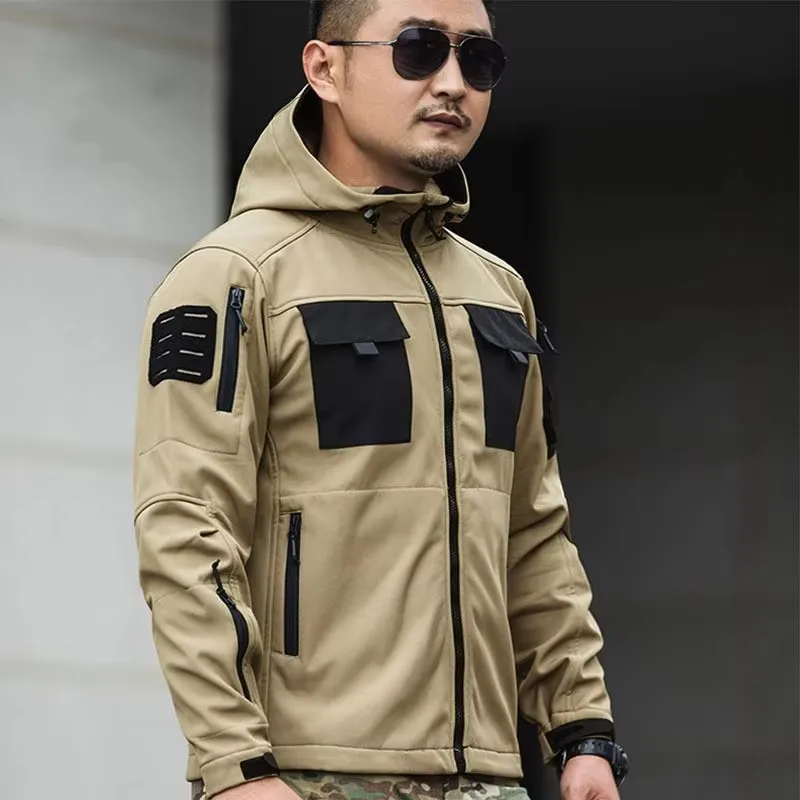 Фото TAD Shark Soft Shell Военная Тактическая Куртка Мужская Водонепроницаемая Теплая Ветровка Армия США Верхняя Одежда Пальто Мужская Зимняя Камуфляжная Куртка №2