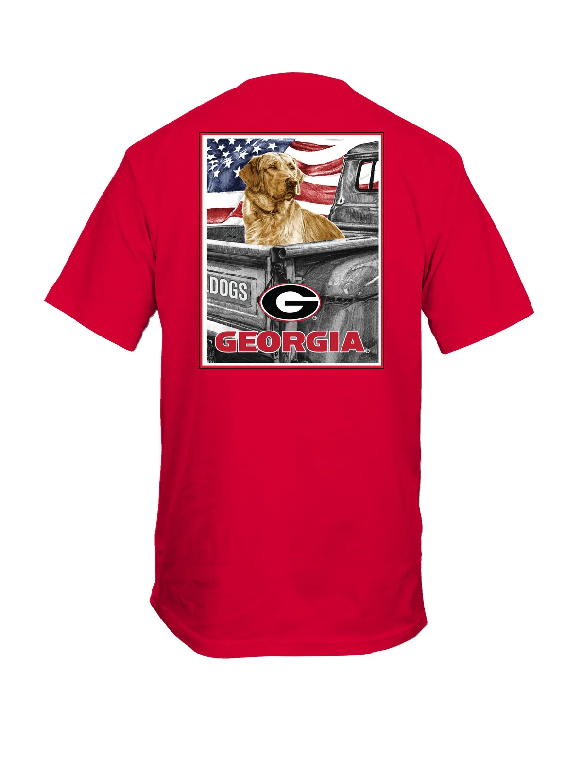 New World s Georgia UGA Bulldogs американский флаг и грузовик кровать с лабораторией