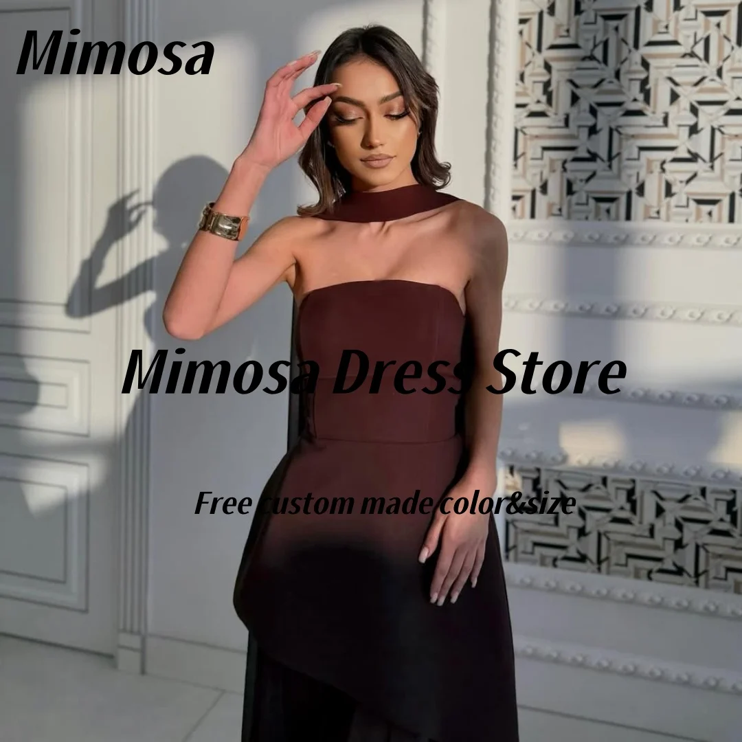 Фото Вечернее платье Mimosa на заказ, платья для выпускного вечера без бретелек, 2021, сексуальные длинные шали сзади, свадебные банкетные вечерние платья по индивидуальному заказу №3