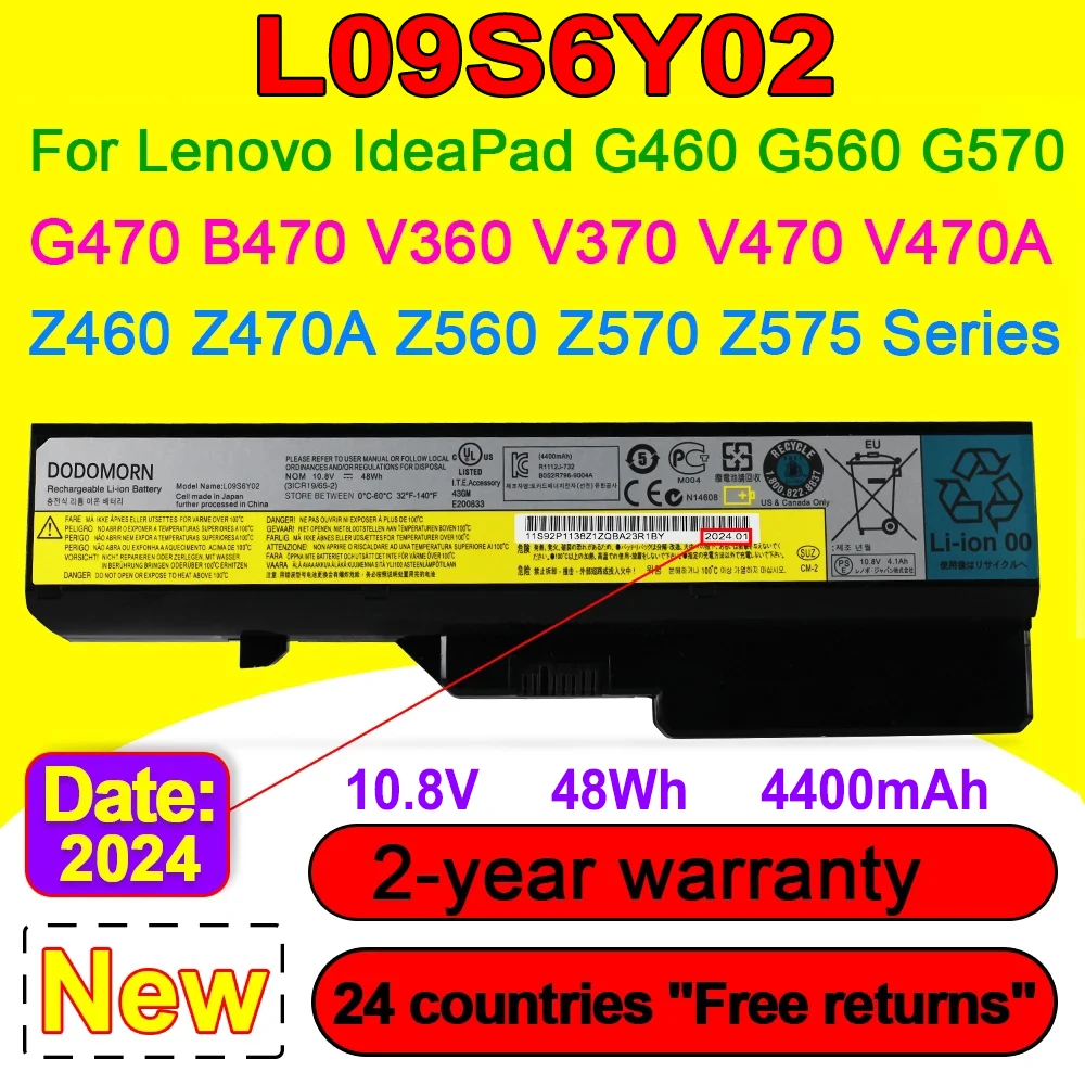 Новый аккумулятор L09S6Y02 для ноутбука Lenovo IdeaPad V360 V370 V470 G460 G560 G460 0677 Z460 Z465