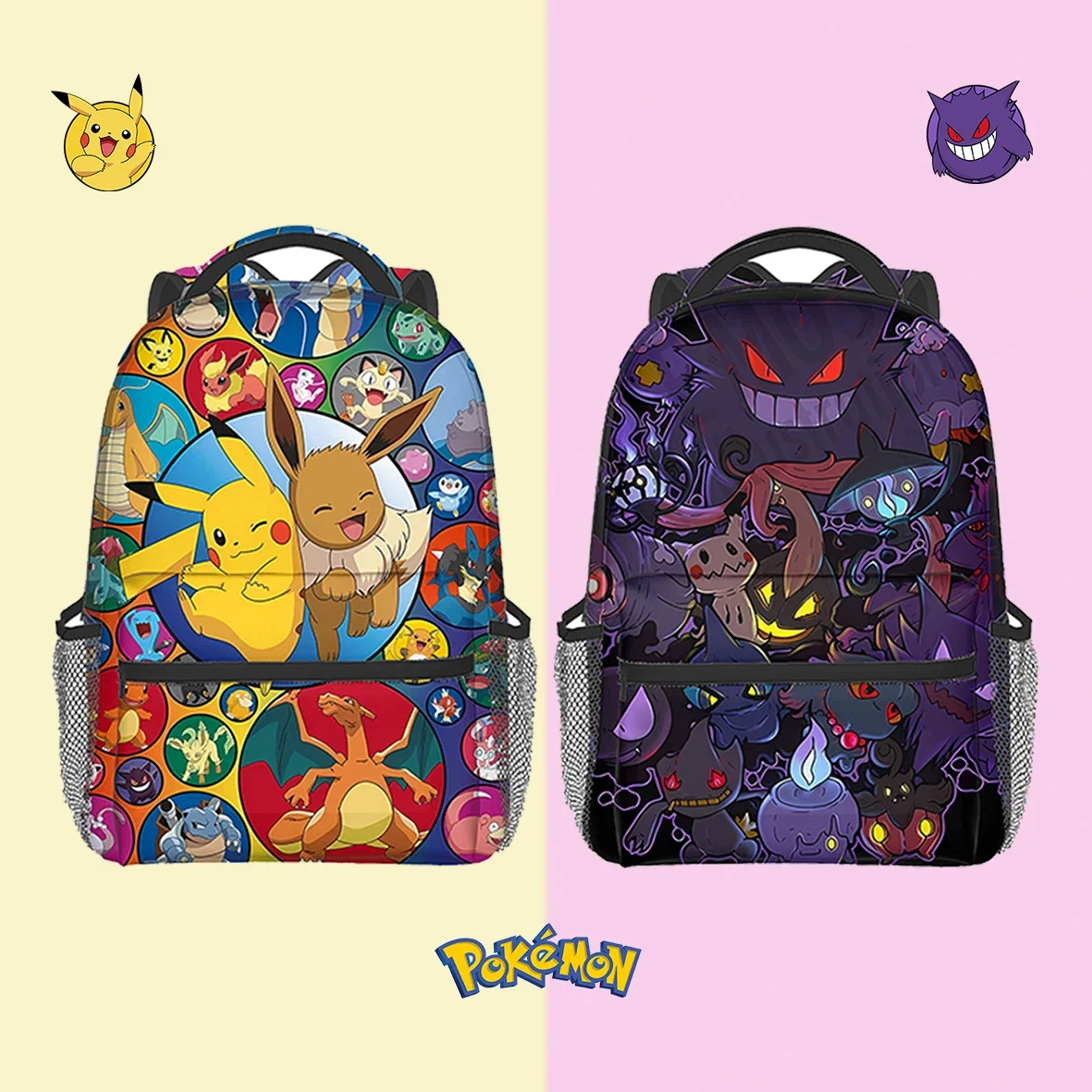 Портфель для мальчиков и девочек Pikachu Eevee, школьный ранец с мультяшным принтом, цветные рюкзаки для начальной и средней школы, школьные принадлежности