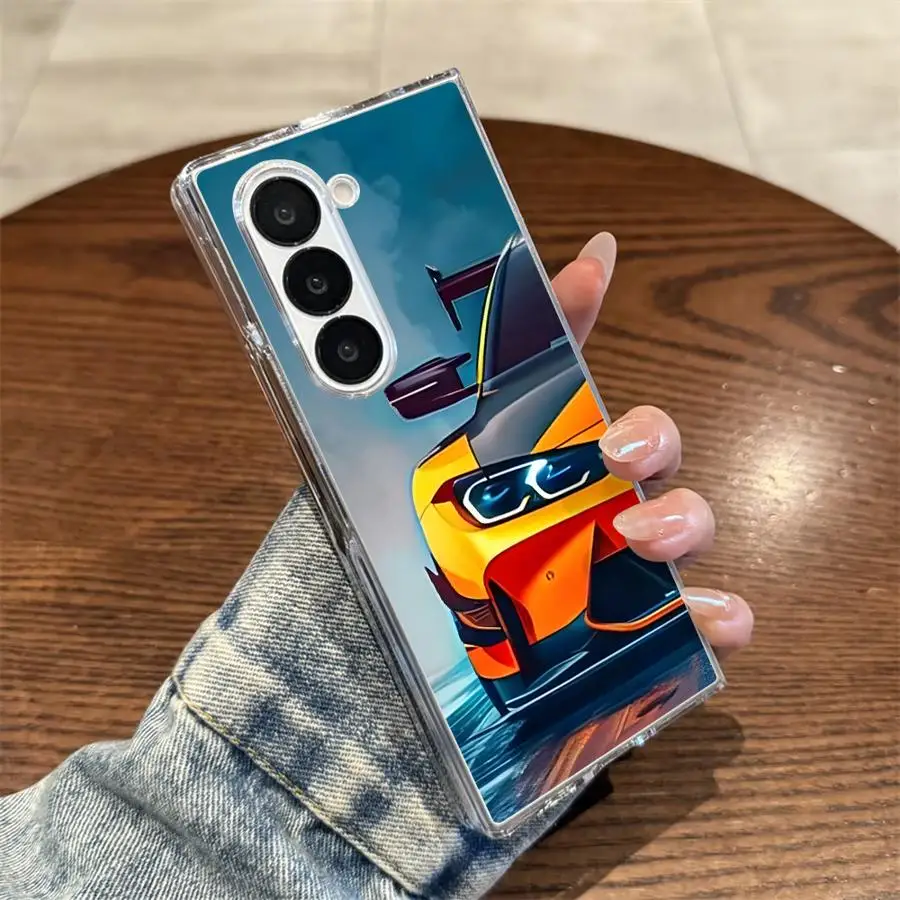 Фото Прозрачный мягкий чехол для телефона JDM Half Car для Samsung Galaxy ZFold4 ZFold5 Z Fold 7 6 5 4 3 ZFold6 ZFold3 ZFold7 №4
