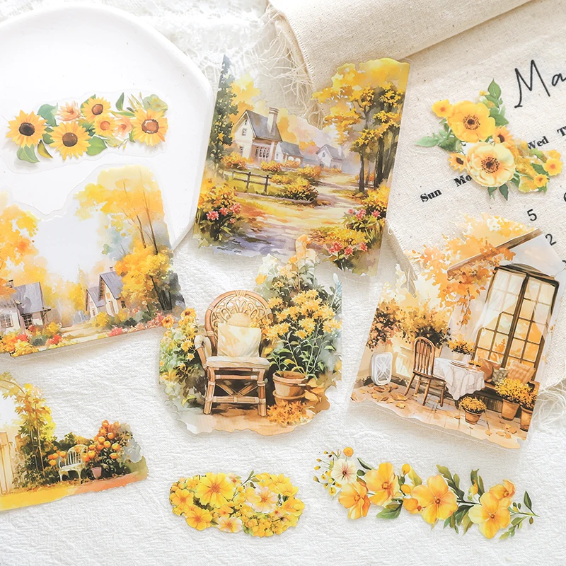 Фото 15Pcs Sound of Four Seasons Series Scrapbooking Stickers Material Perfect for Collage Journaling Diy Craft Supplies №4